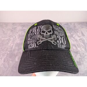 Monster Jam Grave Digger 30th Anniversary Trucker Hat Black Green Adjustable Cap